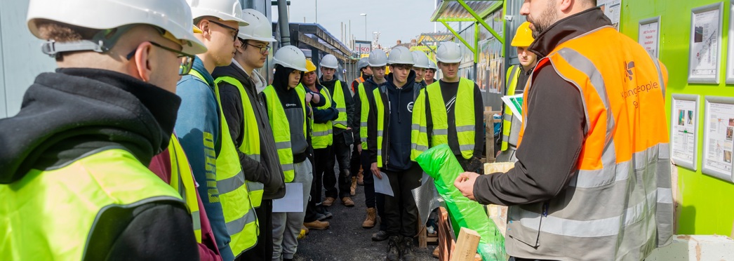 Construction Students, Students In A Line